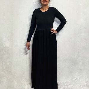 Barbara Lesser Black Vintage Maxi Dress Sz 2/M